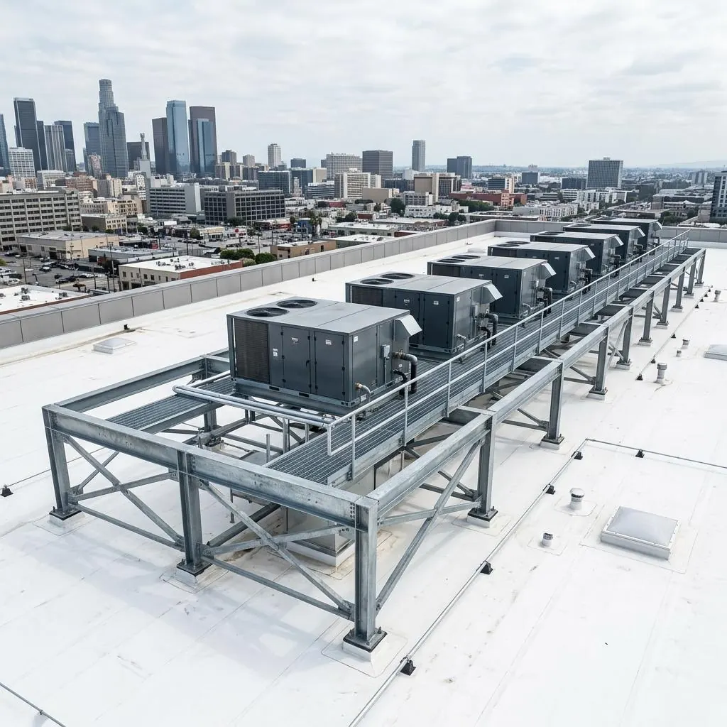 Illustrative concept of Commercial Rooftop HVAC Dunnage
