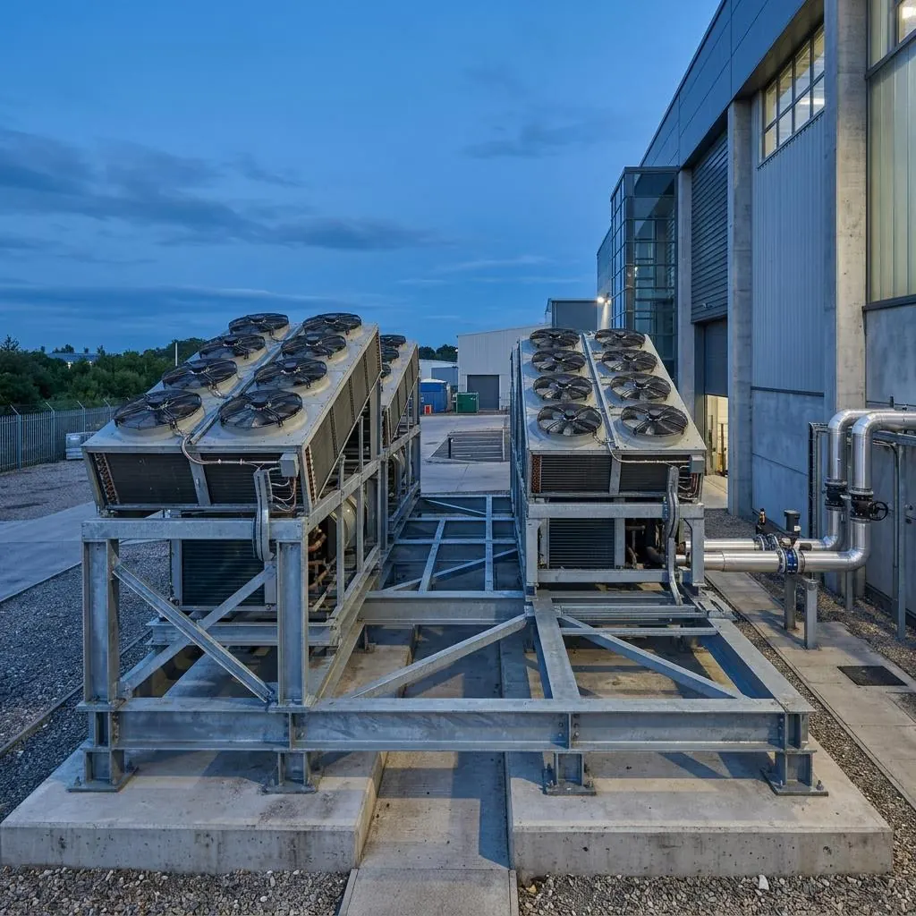 Illustrative concept of Condenser and Chiller Support Frames