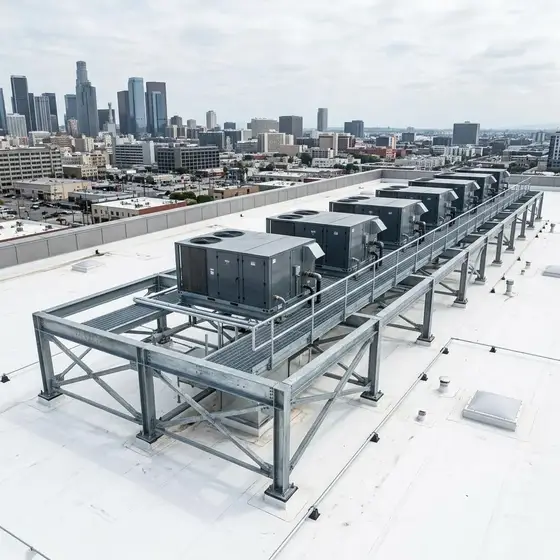 Illustrative concept of Commercial Rooftop HVAC Dunnage