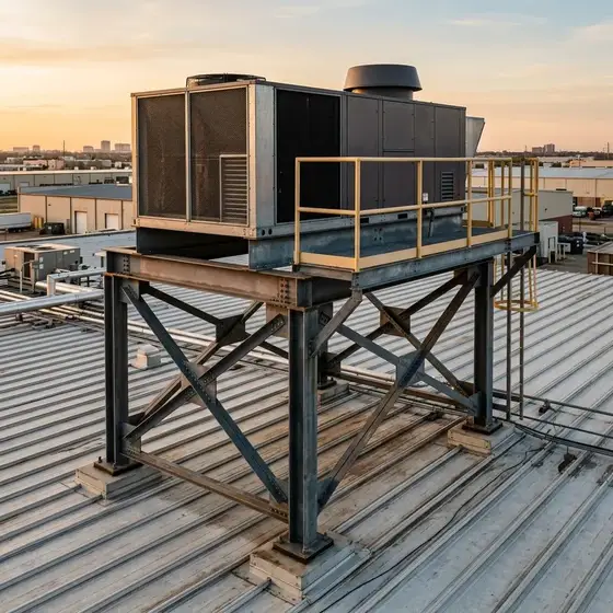 Illustrative concept of Rooftop RTU Support Frames